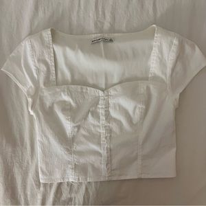 White Abercrombie Hook Eye Bustier Top